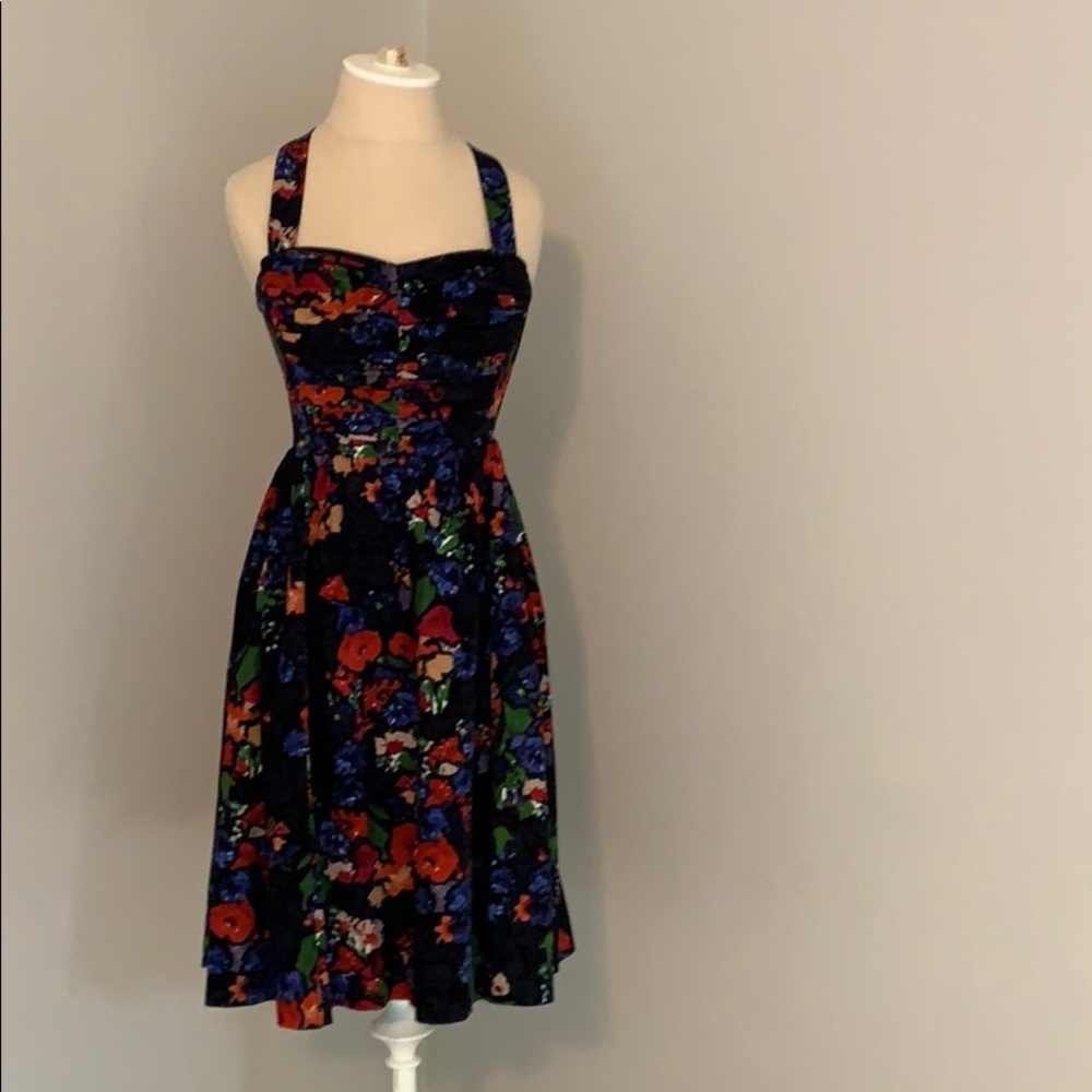 Anthropologie HD in Paris Fall Floral Dress, sz 0
